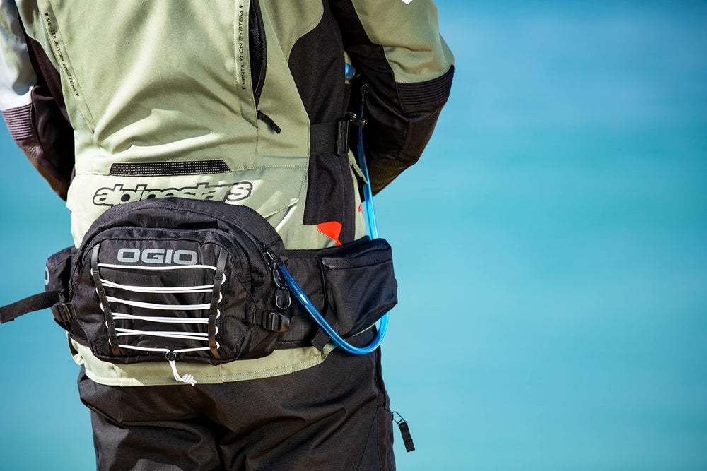 OGIO Ripper 1.5L lumbar pack dimensions for a compact ride-ready fit.