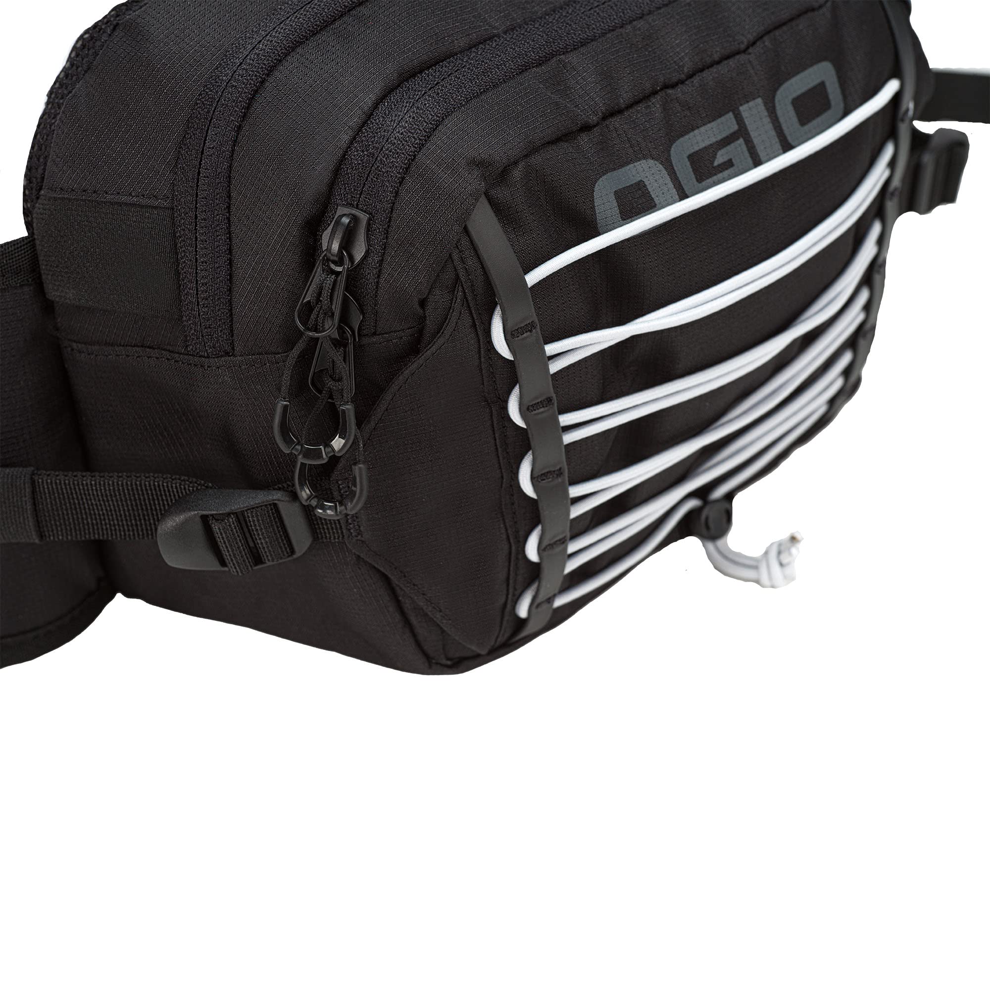 OGIO Ripper lumbar front pocket for larger items and quick access.