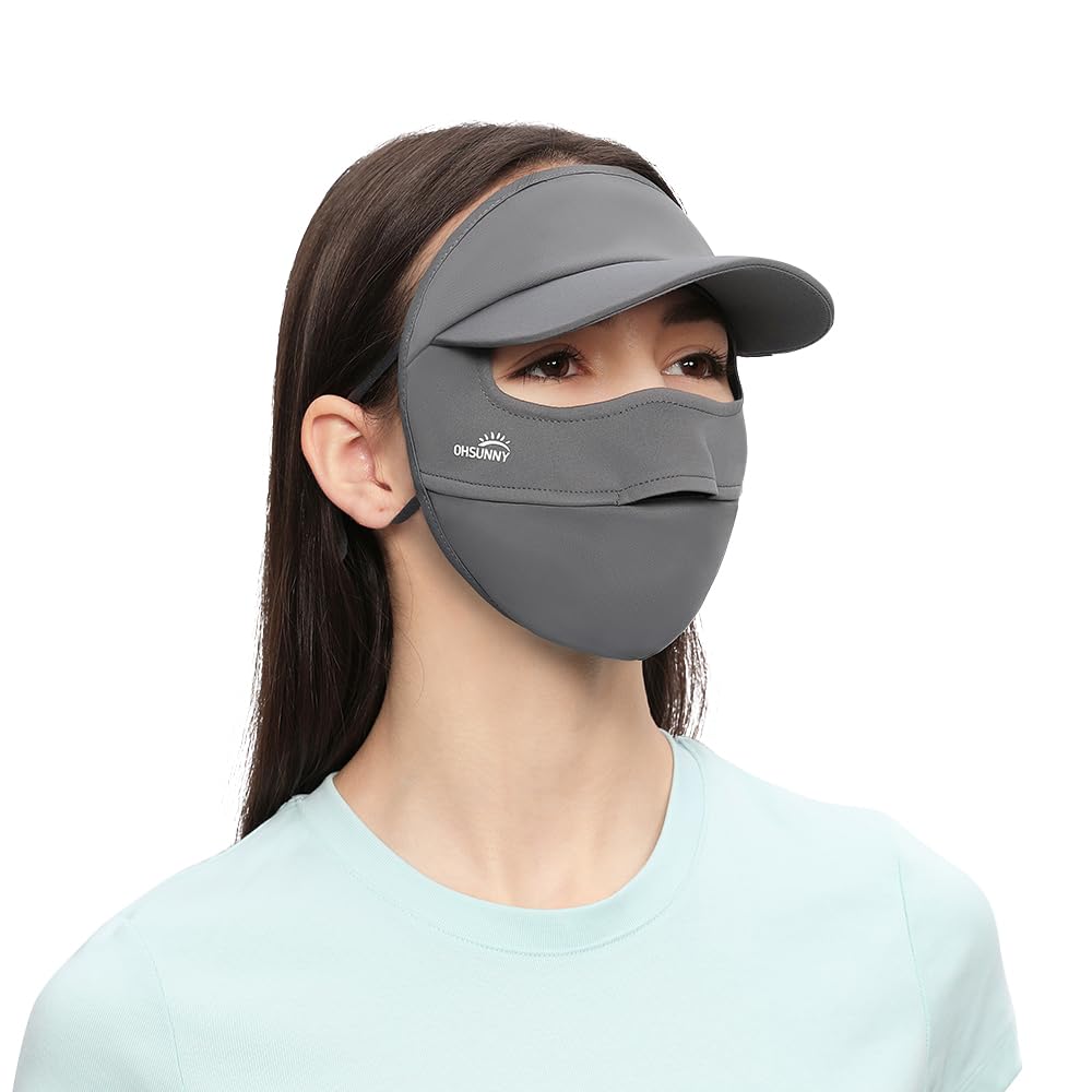 OHGOLF dark grey face cover lightweight and breathable for daily sun protection