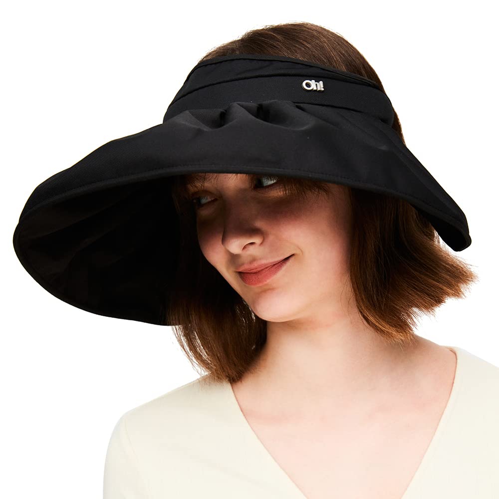 OHGOLF sun visor hat for women with wide brim blocks UV rays.