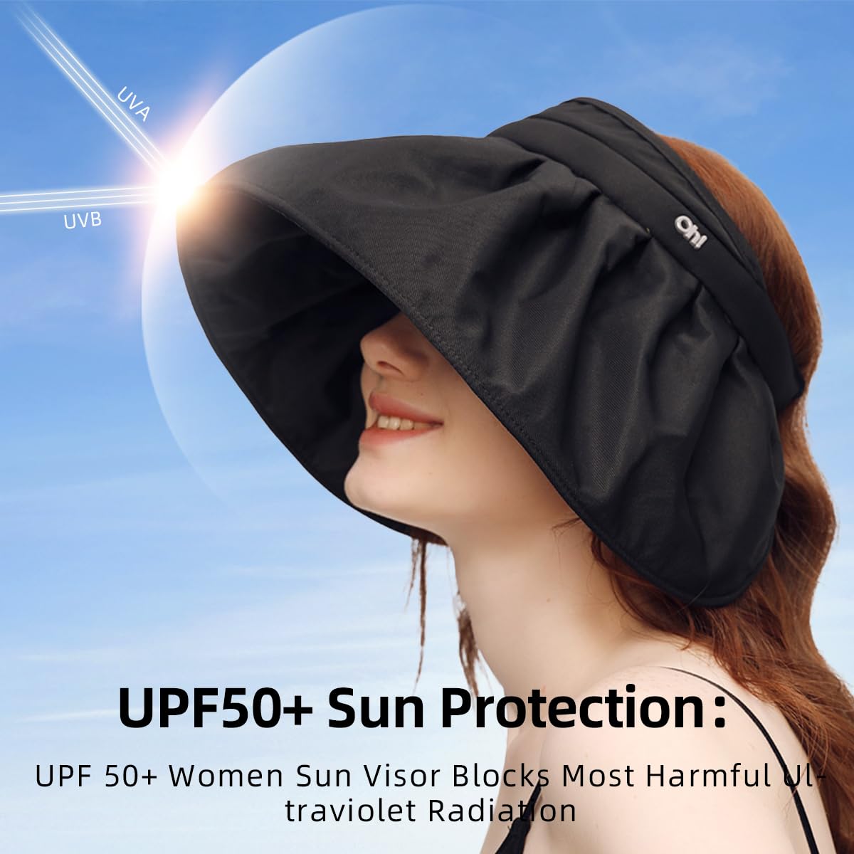 OHGOLF UPF 50+ shell hat shields skin on sunny days.