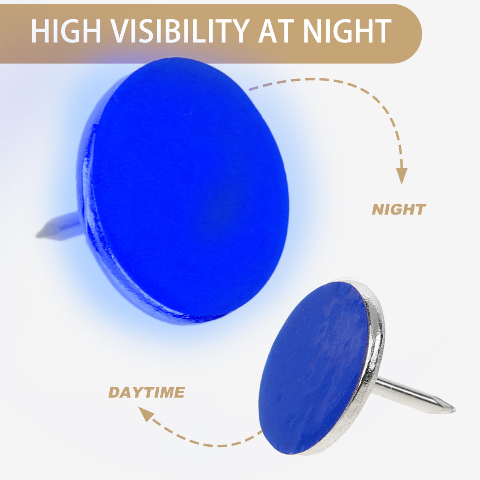 OHPHCALL parking-area-safety thumbtack helps guide vehicles and pedestrians safely.