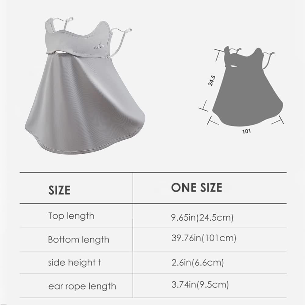 OHRAIN neck gaiter with adjustable ear loops fits a variety of head sizes.