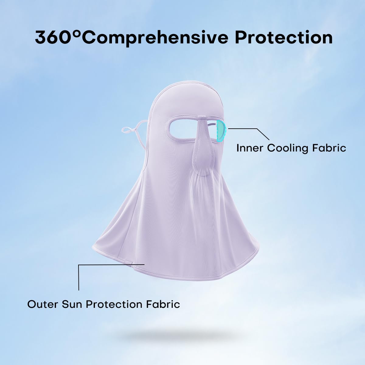 OHRAIN neck gaiter back Velcro closure ensures secure and comfortable fit.