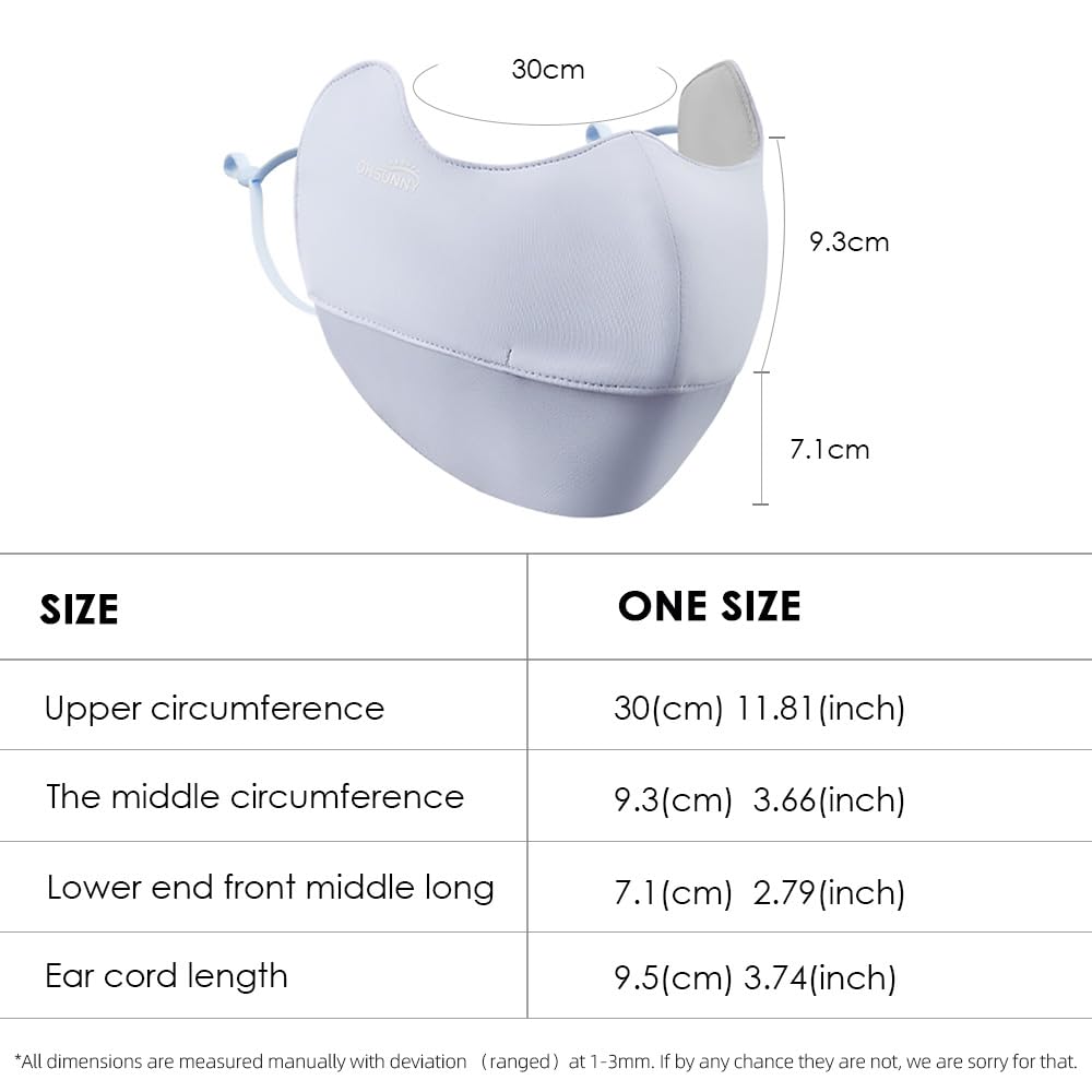 OHRAIN neck gaiter nose-design blue reduces fogging for glasses wearers.