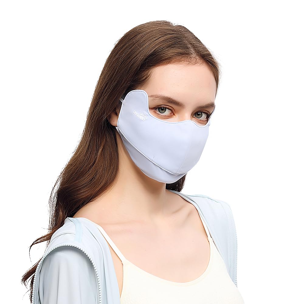OHRAIN neck gaiter UPF50 blue shields sun while staying breathable.