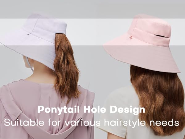 OHRAIN ponytail-hole hiking hat accommodates ponytails for active wear.
