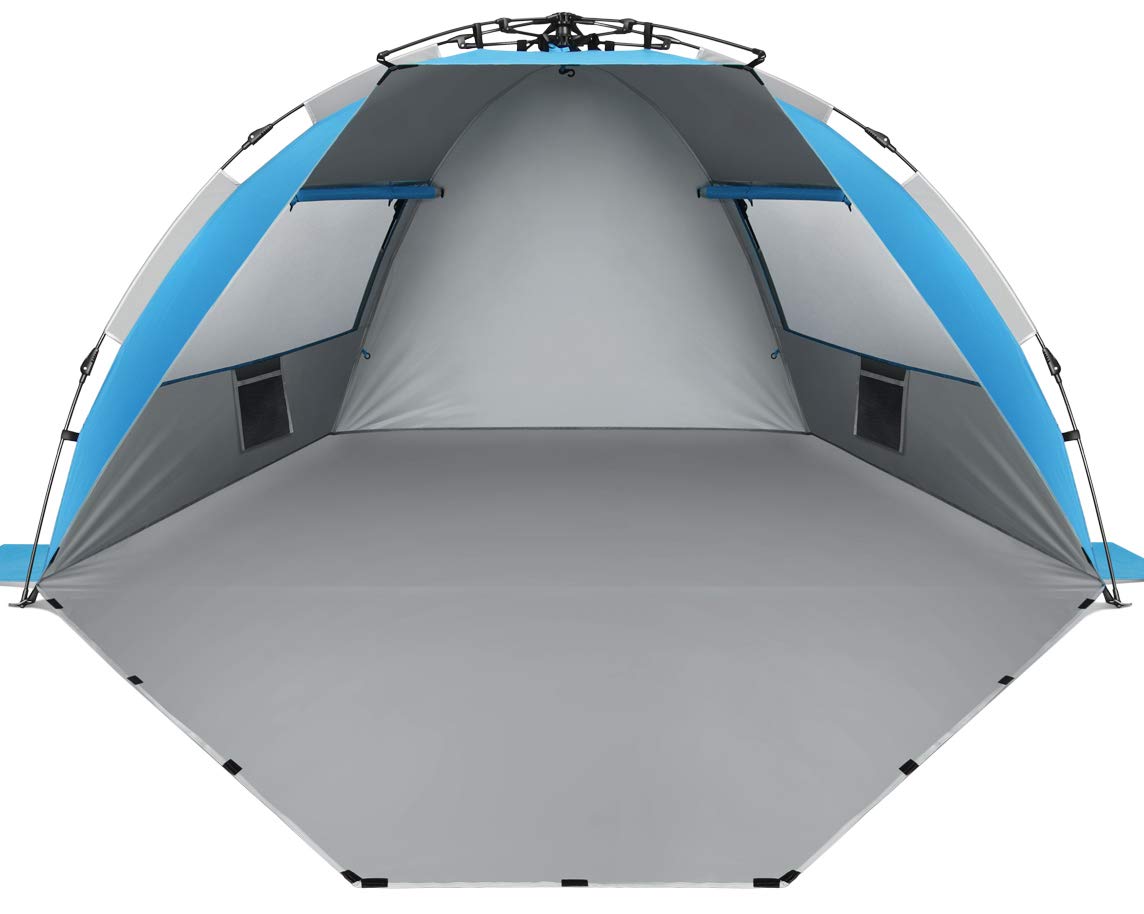 Oileus X-Large beach tent setup for quick sand shelter