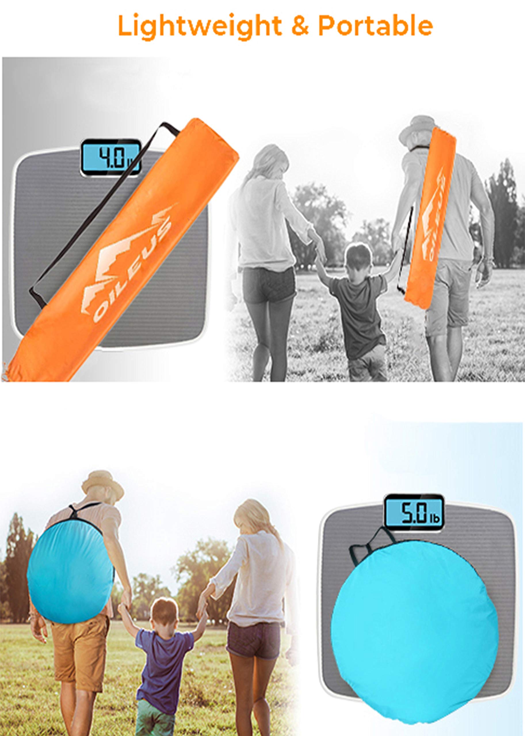 Oileus X-Large Beach Tent carrying bag and stakes for easy transport