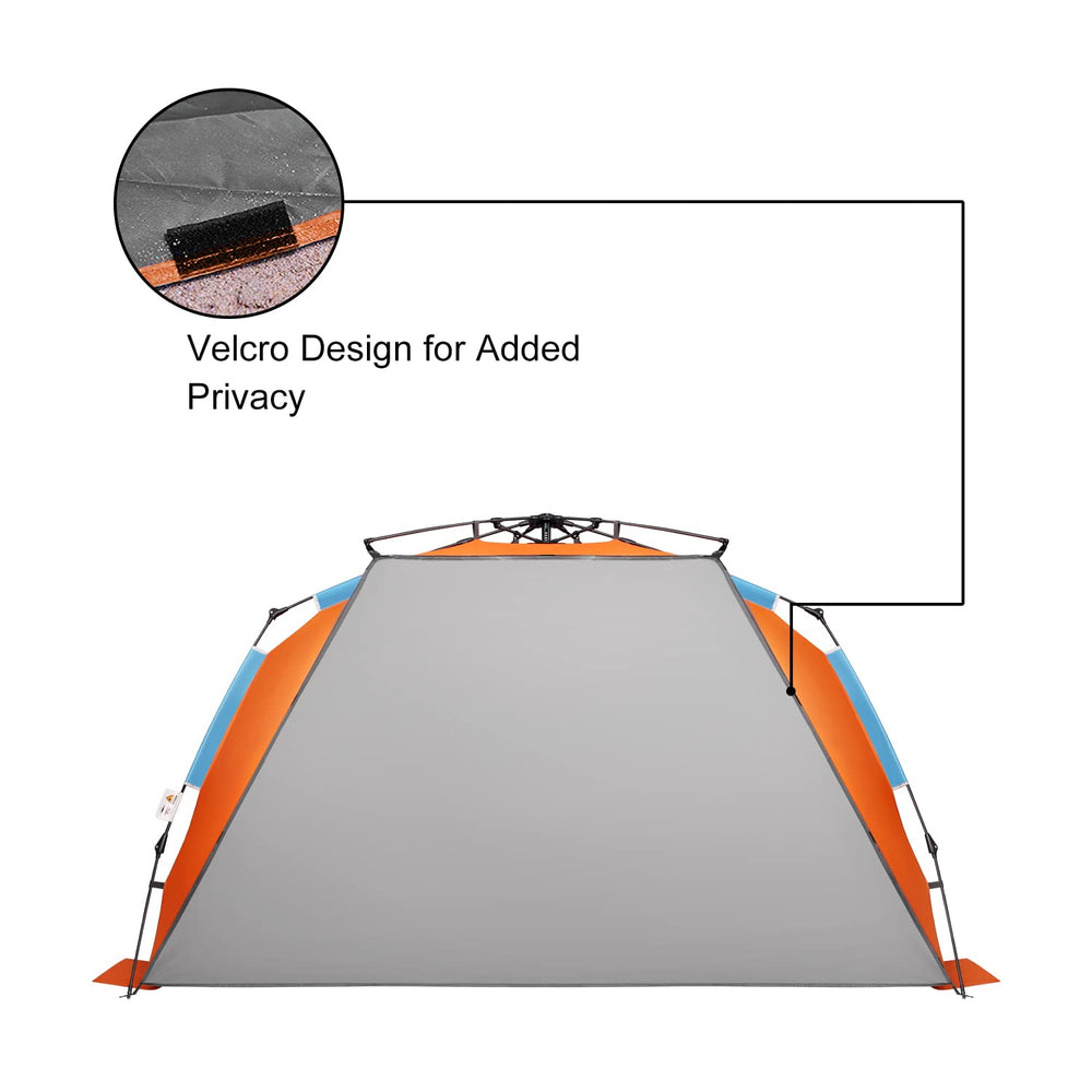 Oileus beach tent includes stakes guylines sand pockets and carry bag for easy transport.