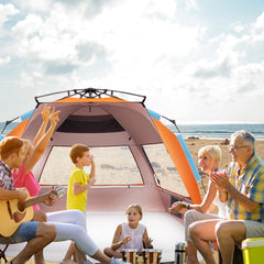 Oileus XX-Large beach tent with 3000mm PU coating blocks 99 percent UV rays for safer sun days.