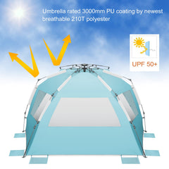 Oileus XX-Large tent awning design adds extra sun protection.