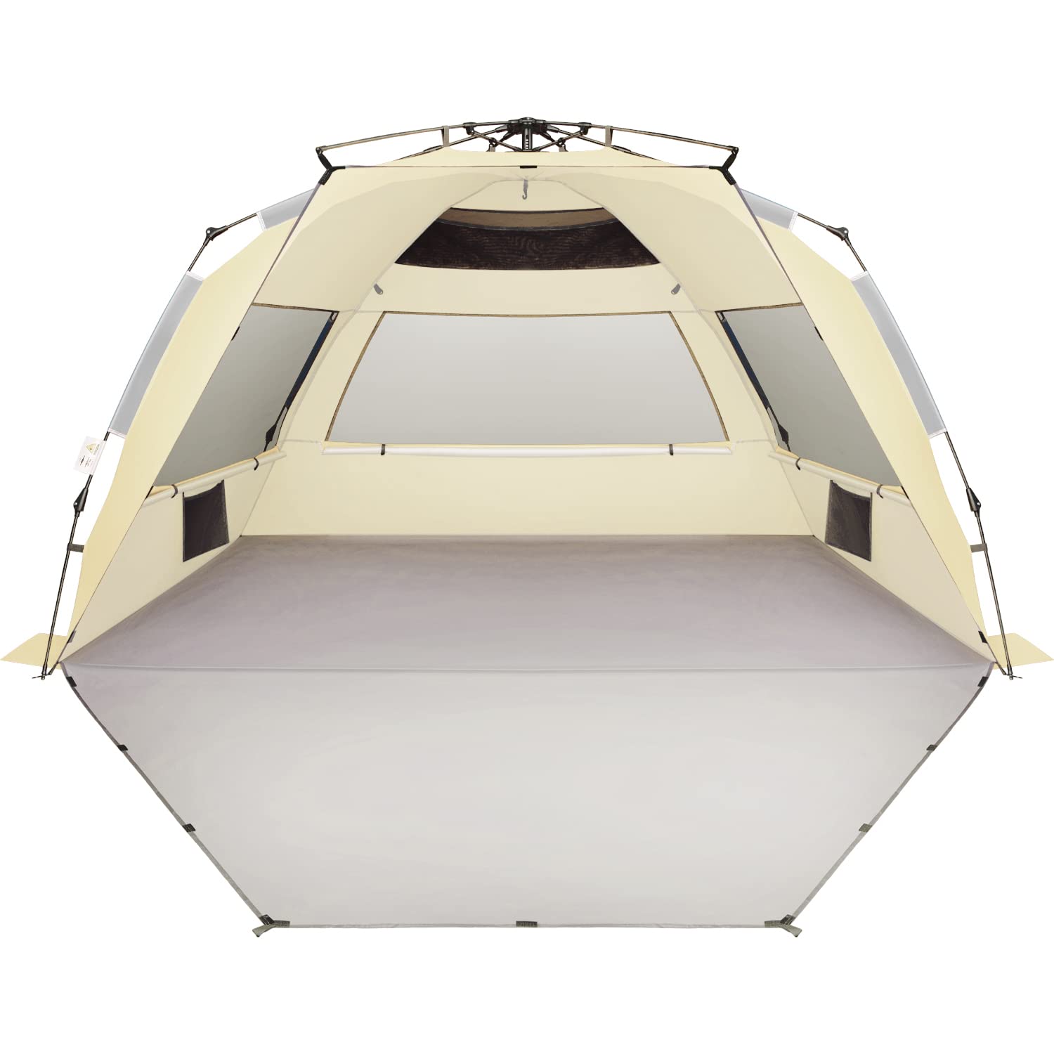 Oileus XX-Large pop-up beach tent setup highlights instant shade and simple transport.