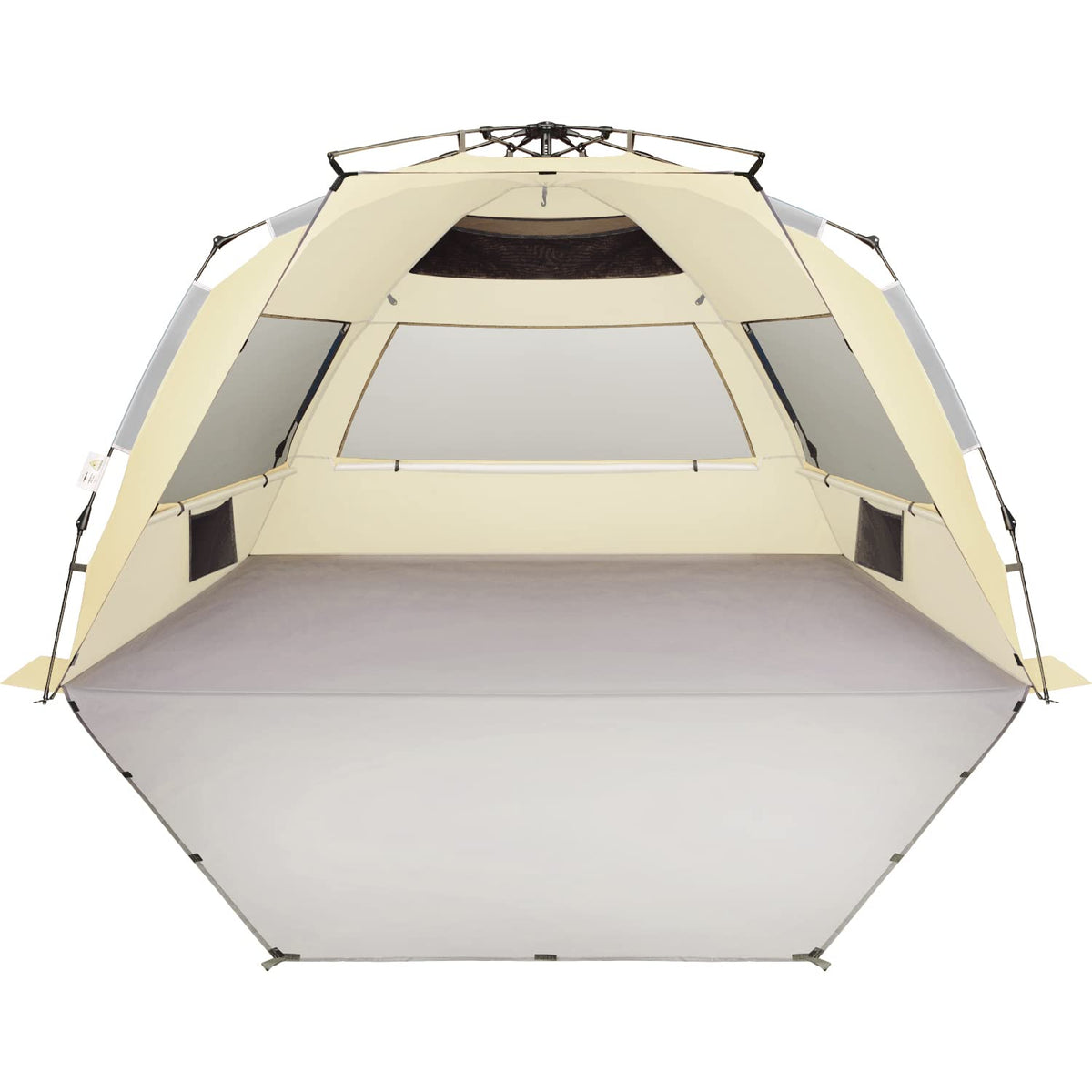 Oileus XX-Large pop-up beach tent setup highlights instant shade and simple transport.