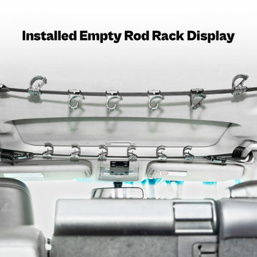 Rod storage rack for truck and van installation