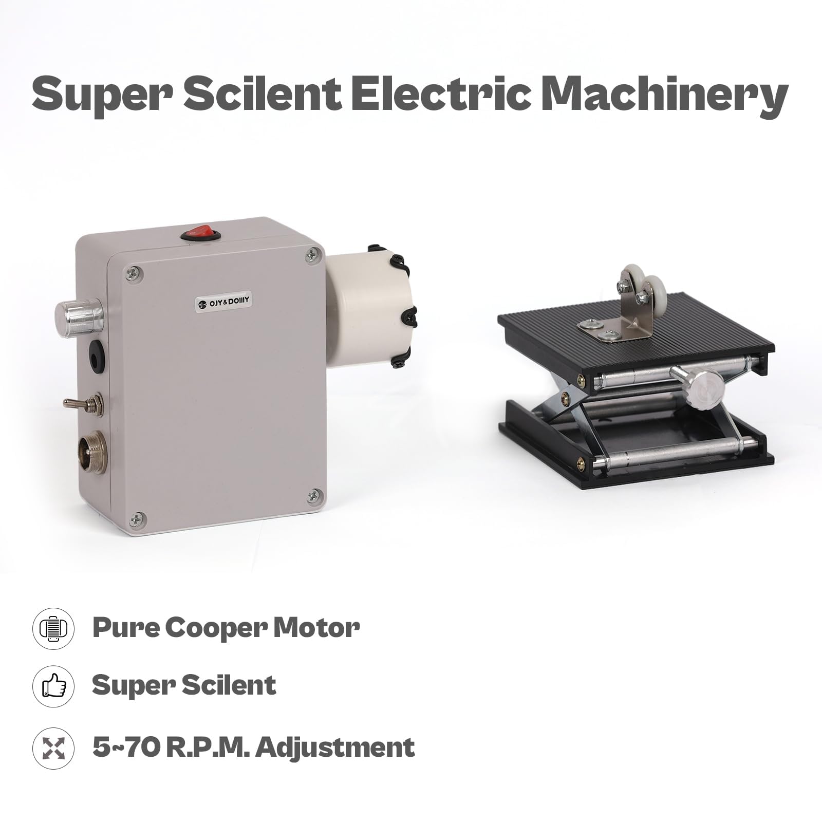OJYDOIIIY speed controlled rod dryer from 5 to 70 RPM for epoxy curing.