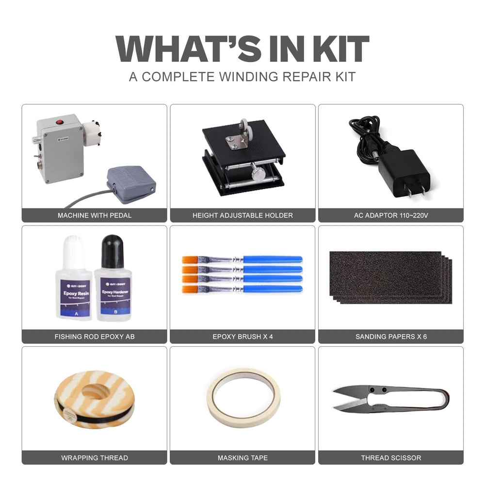 OJYDOIIIY rod wrapping machine guiding even wraps around the rod.