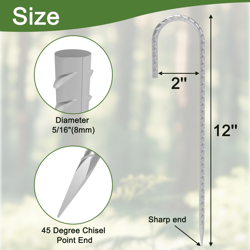 OK5STAR galvanized stakes 12in side-angle demonstrate rust resistance for long-lasting outdoor use.