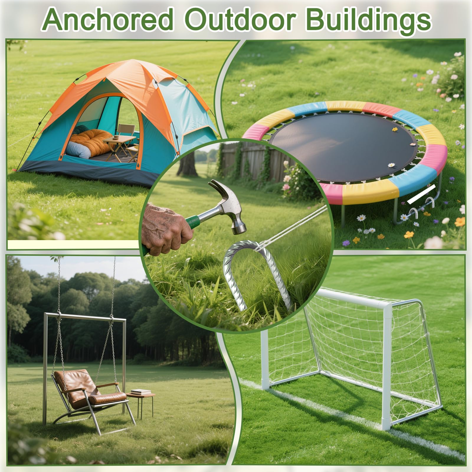 OK5STAR Rebar Stakes used with a bounce house for secure anchoring