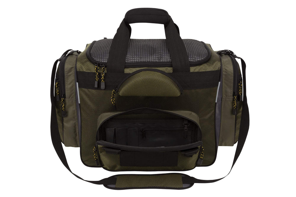 Okeechobee Fats Fisherman Deluxe front pocket with internal organizer for tools.