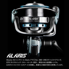 OKUMA ALS-40 brass pinion gear close-up indicates precise gear engagement.
