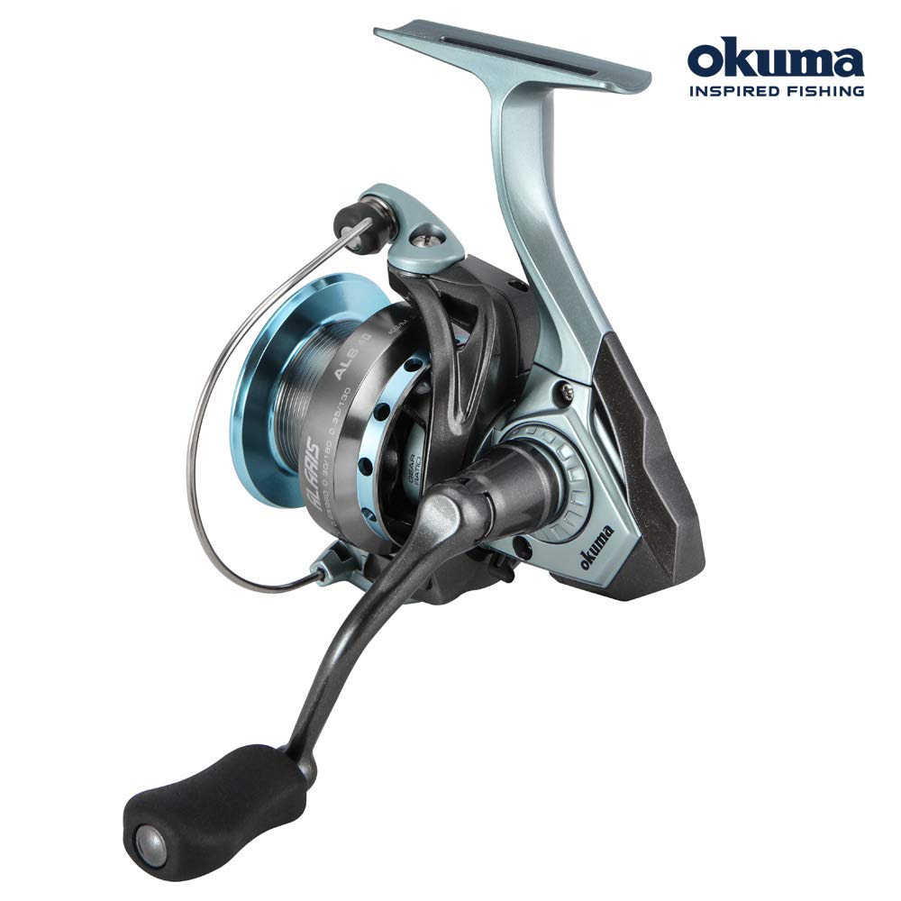 OKUMA ALS-40 drag-washers highlight smooth, durable retrieval under varying line loads.