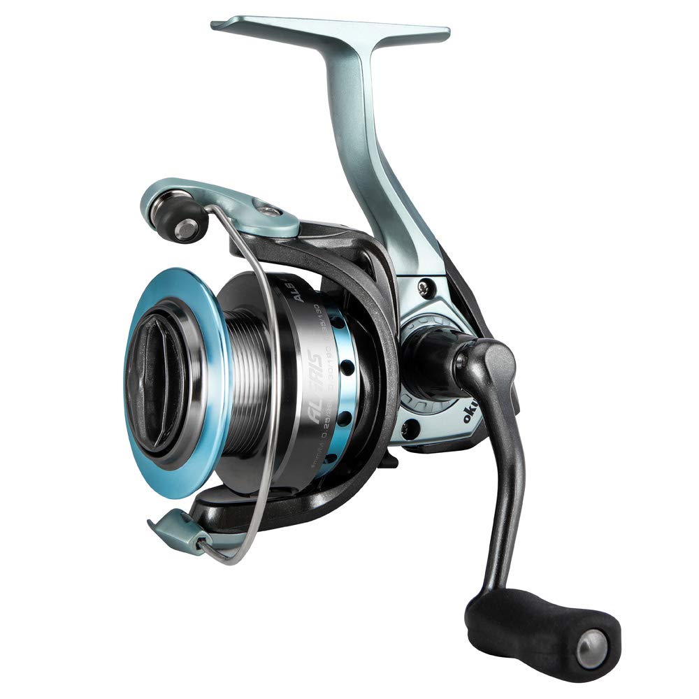 OKUMA ALS-40 front-angle view highlighting a corrosion-resistant frame for all-weather fishing.