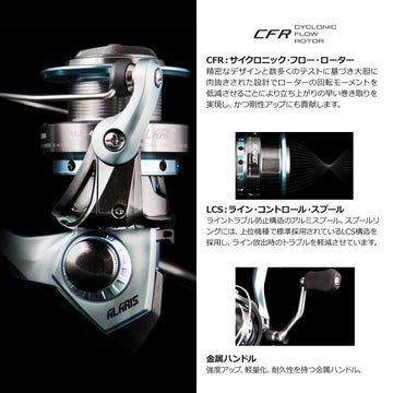 OKUMA ALS-40 machined aluminum two-tone spool emphasizes strength and balanced line release.