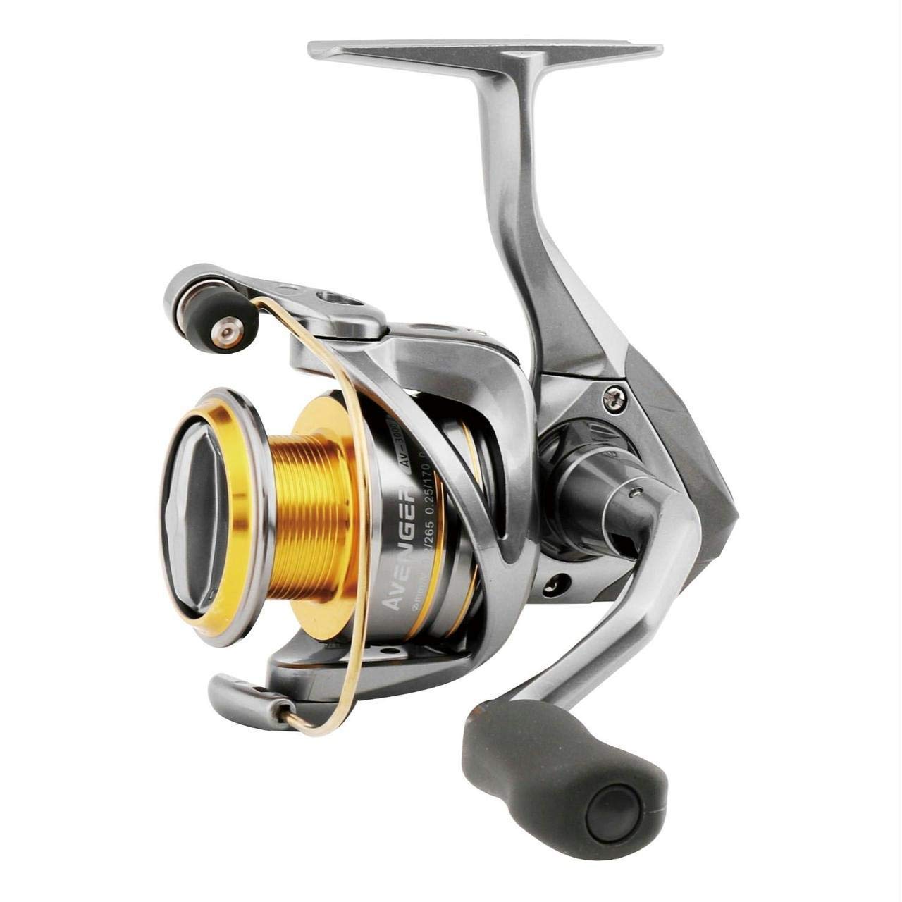 Okuma Avenger 4000 reel side view showing lightweight graphite body for durability and smooth casting.