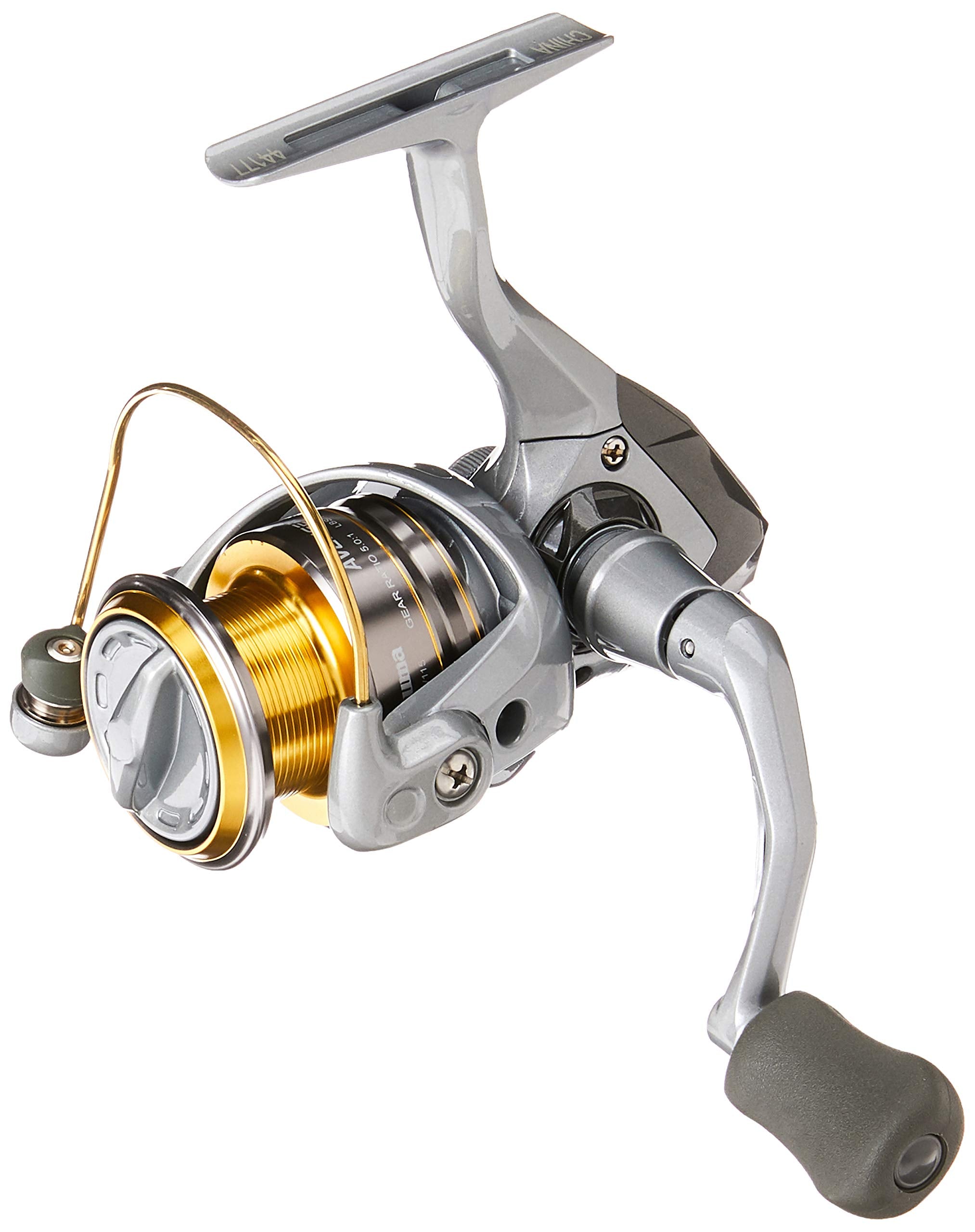 OKUMA Avenger reel body close-up highlights corrosion-resistant graphite construction for durability.