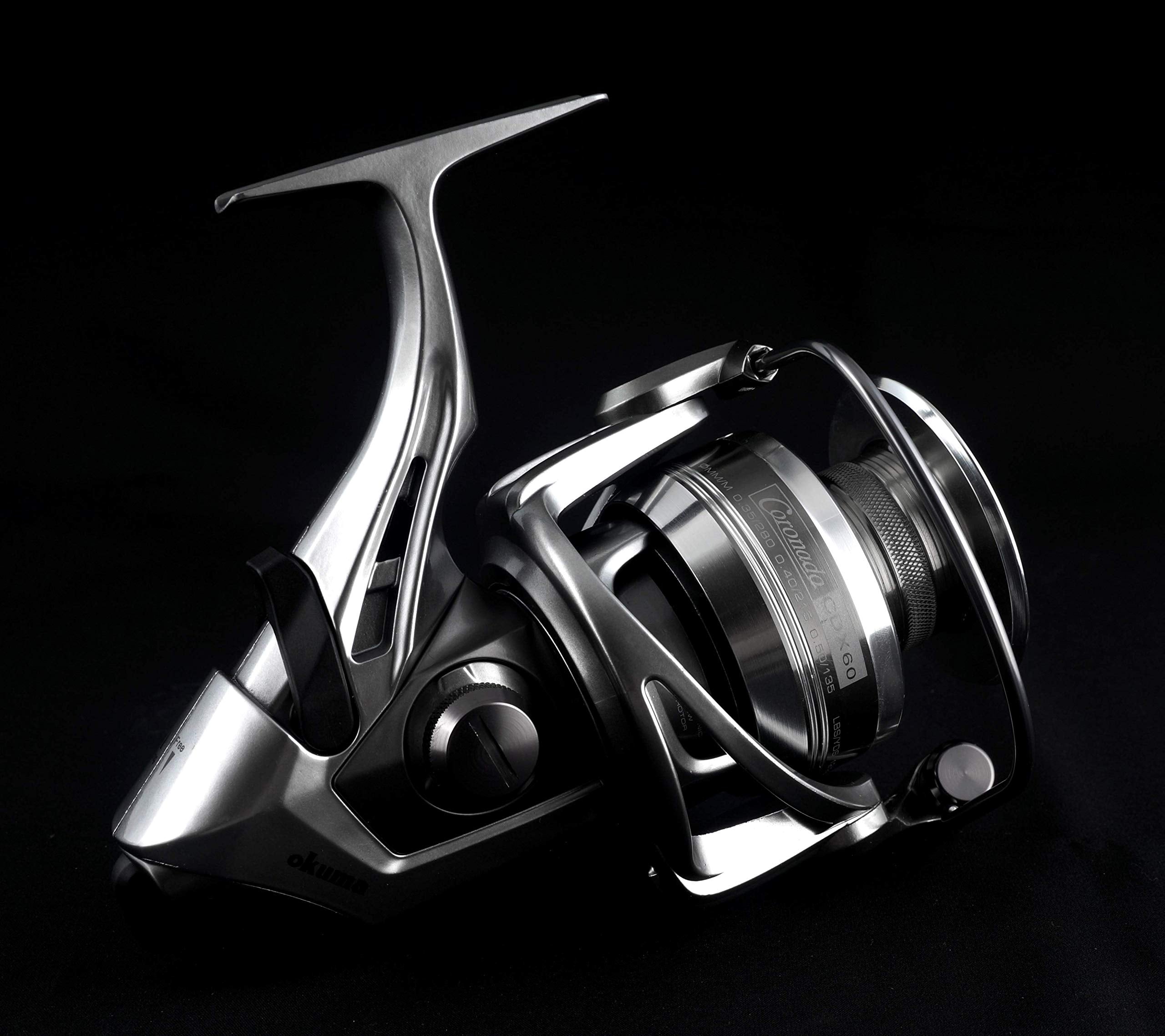 Okuma CDX-55 Coronado line capacity markings support accurate pre-fish setup.
