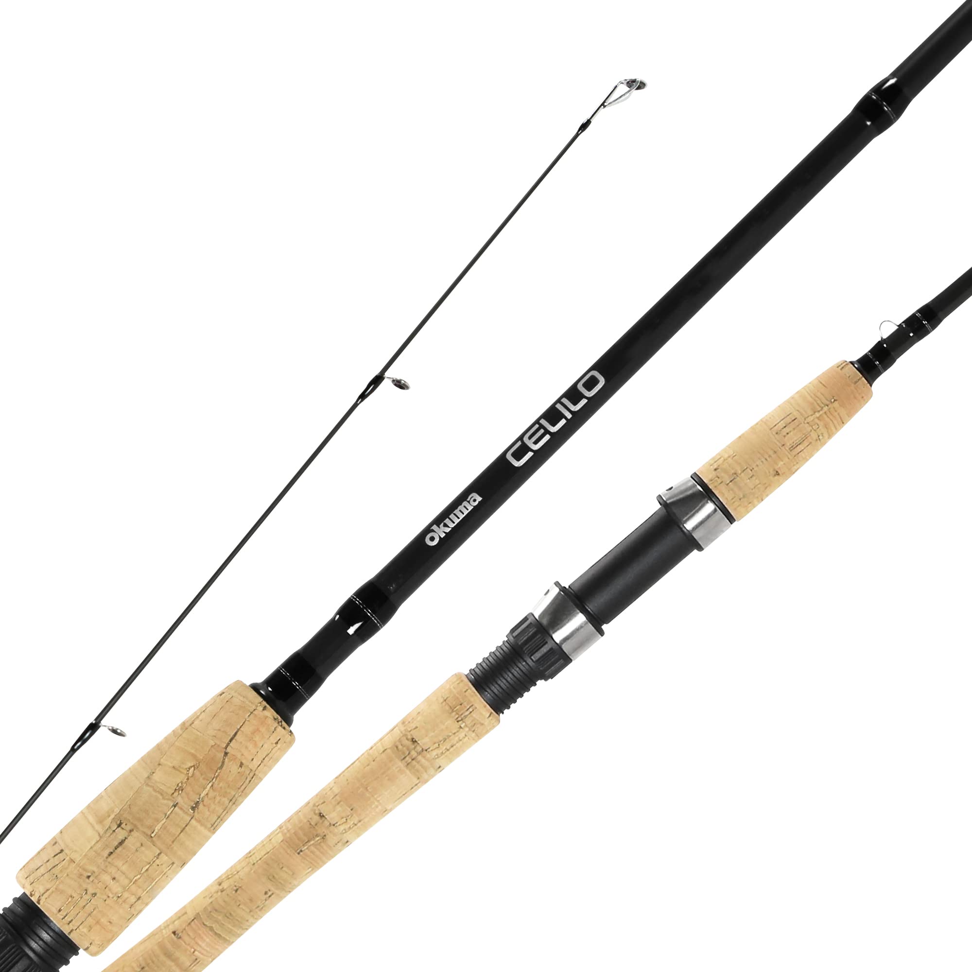 Okuma Celilo 862ULb graphite rod with sensitivity and cork grip for ultralight freshwater fishing