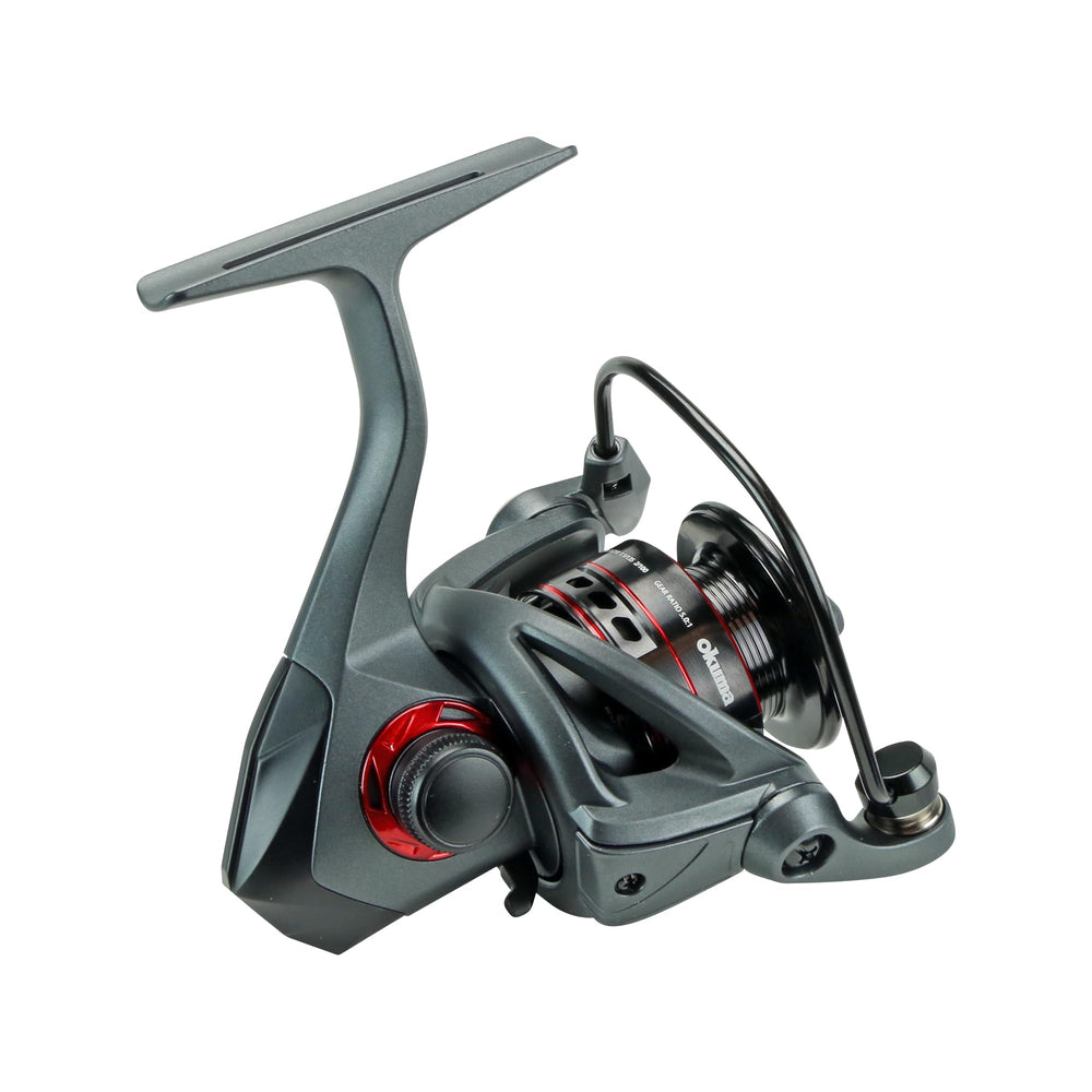 Okuma Ceymar A Series Flite Drive reel side profile highlights corrosion-resistant frame.