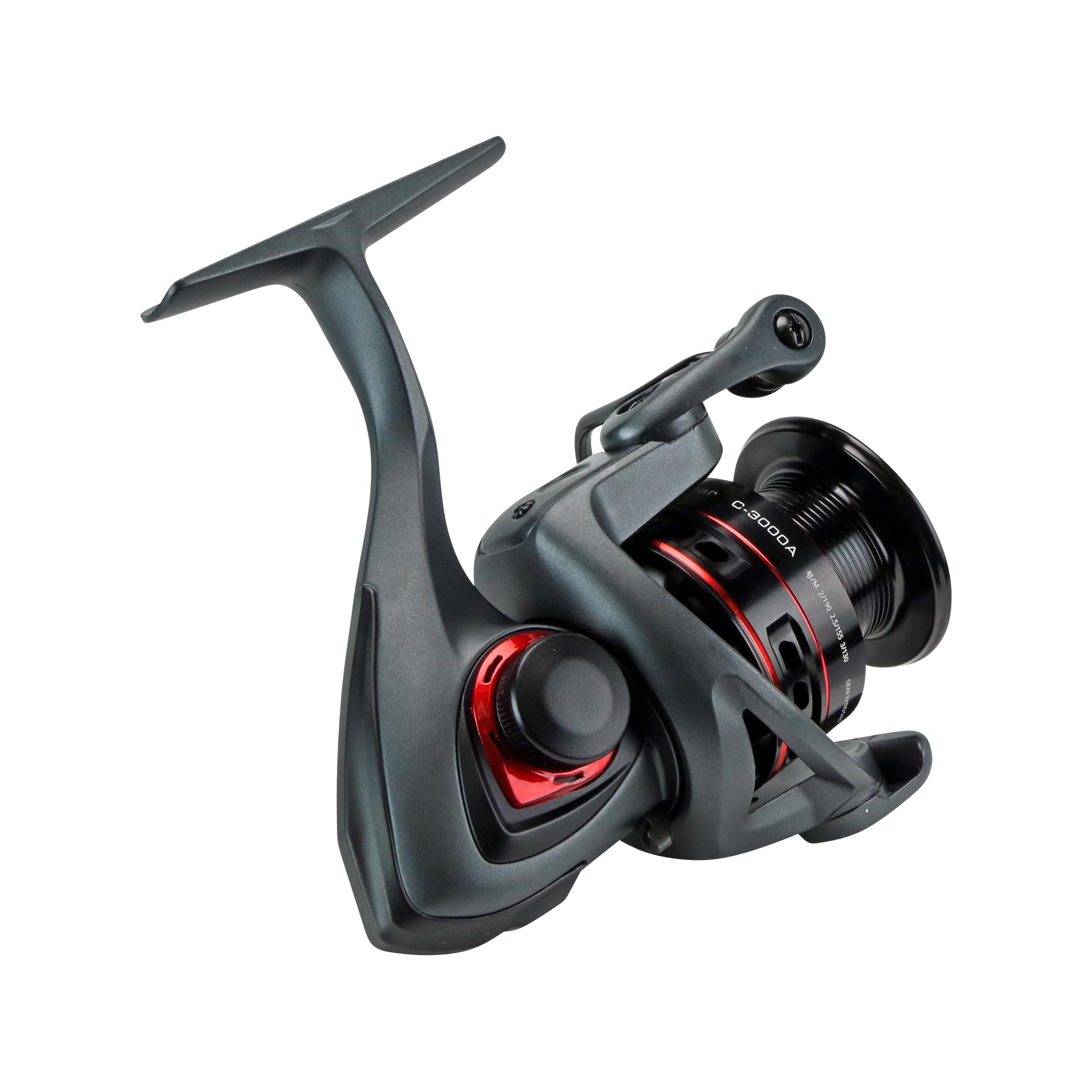 Okuma Ceymar A Series quick-set anti-reverse and handle close-up highlights secure grip