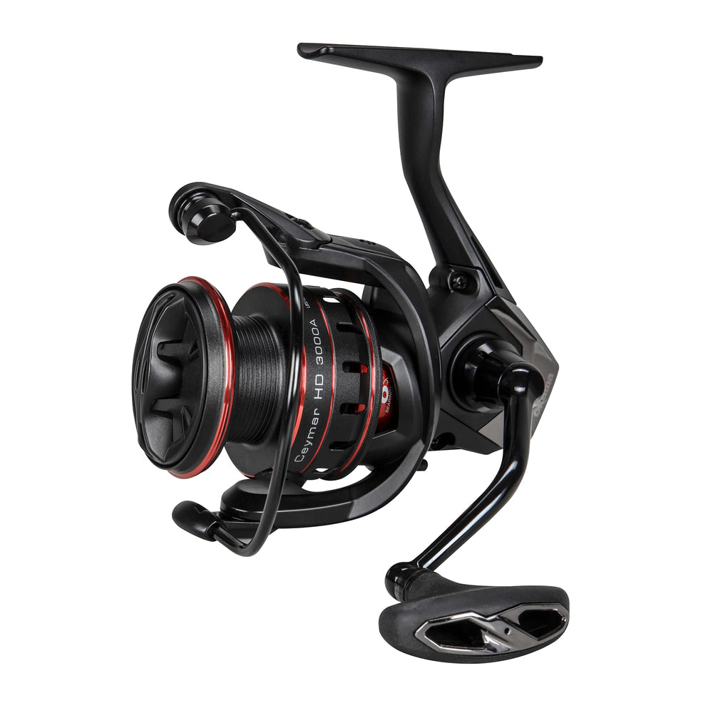 Okuma Ceymar HD 3000 reel closeup highlighting corrosion-resistant frame and smooth drag