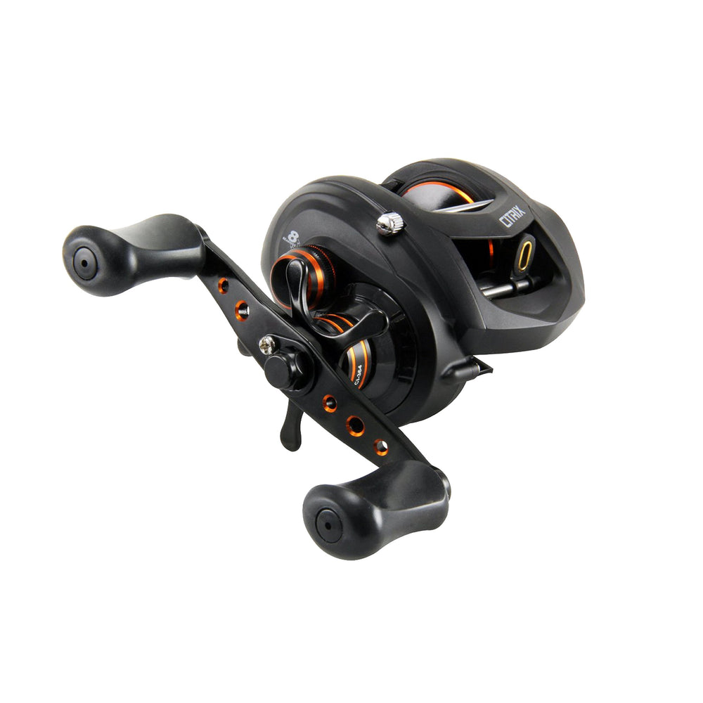 Okuma Citrix 350 baitcasting reel front view highlighting carbonite drag power.