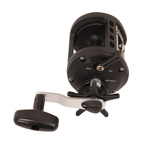 Okuma CLX-300La side profile reel highlighting durable stainless steel foot
