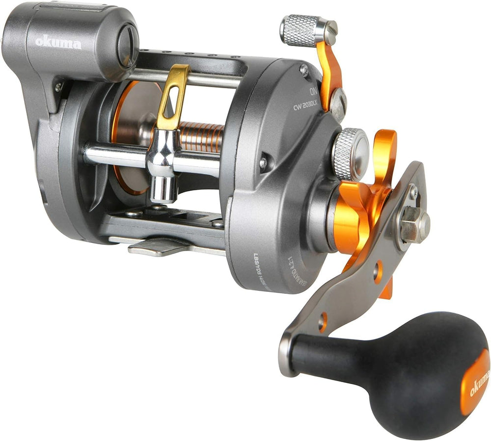 Okuma CW-203D drag system close-up reveals smooth Carbonite drag