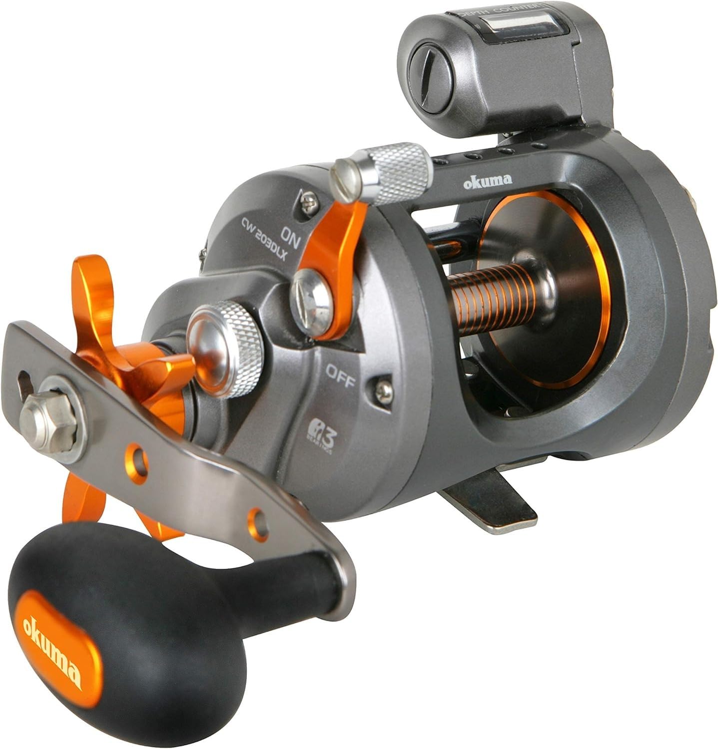 Okuma Cold Water CW-203D front view highlights lightweight trolling design