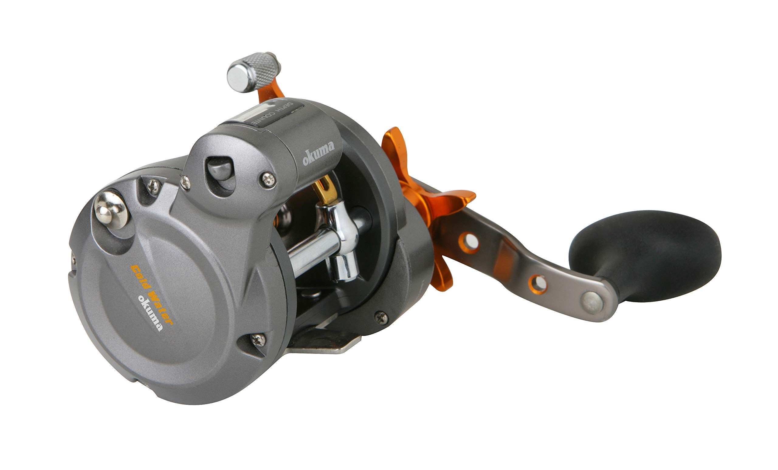 OKUMA CW-153DLX handle close-up showing smooth operation in challenging conditions