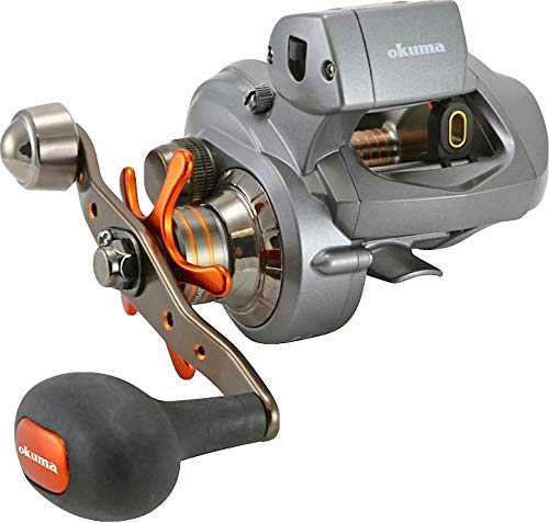 Okuma Coldwater 350 reel side-profile view highlighting carbonite drag and smooth operation.