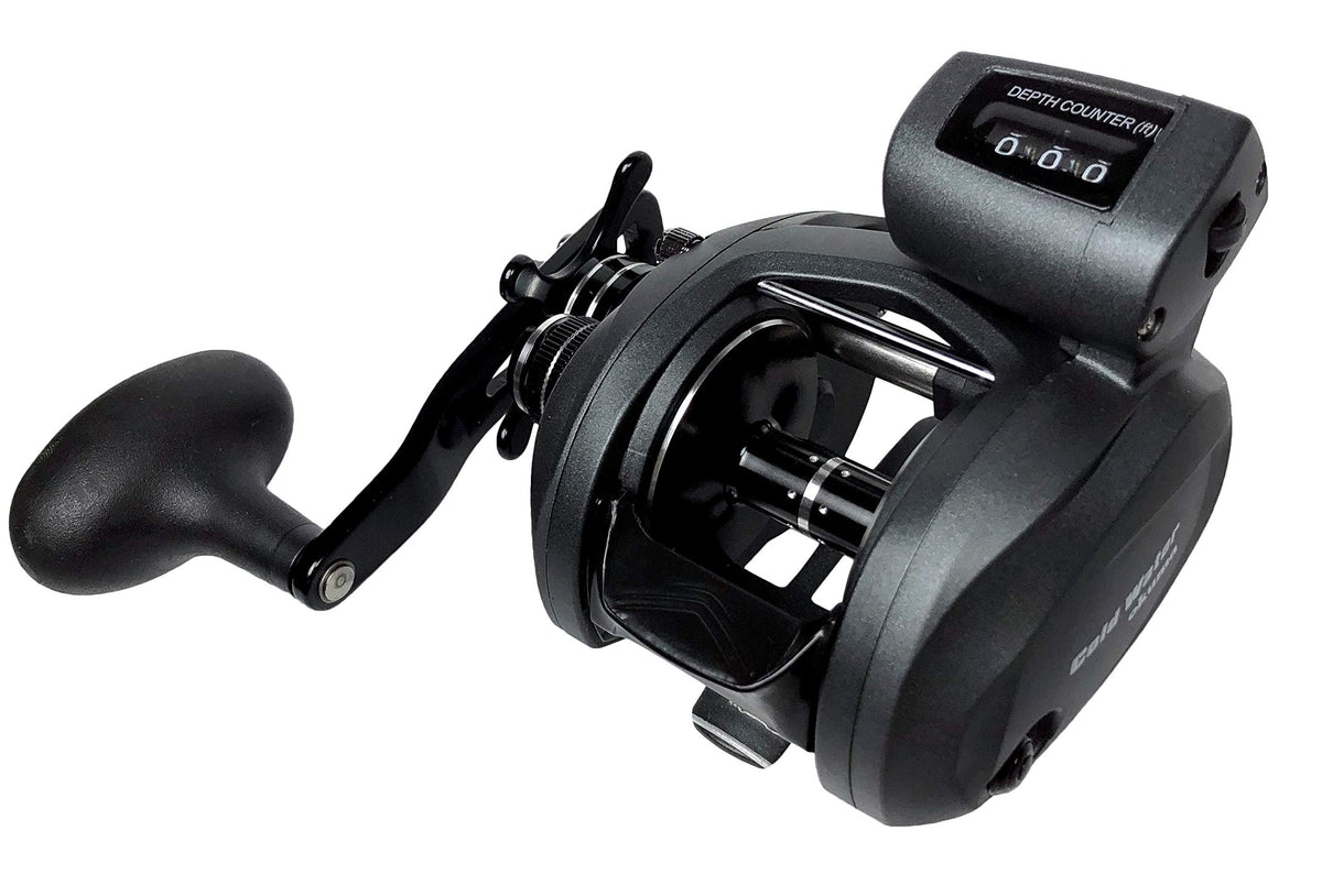 OKUMA Coldwater SS LowProfile front view highlights compact saltwater design for versatile fishing.