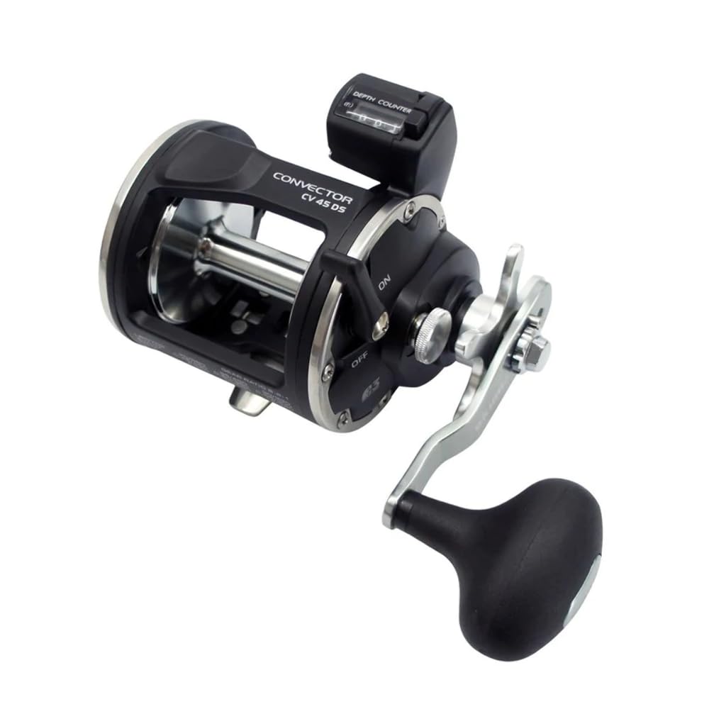 Okuma Convector Linecounter front view highlights rugged build for reliable line counting on the water.