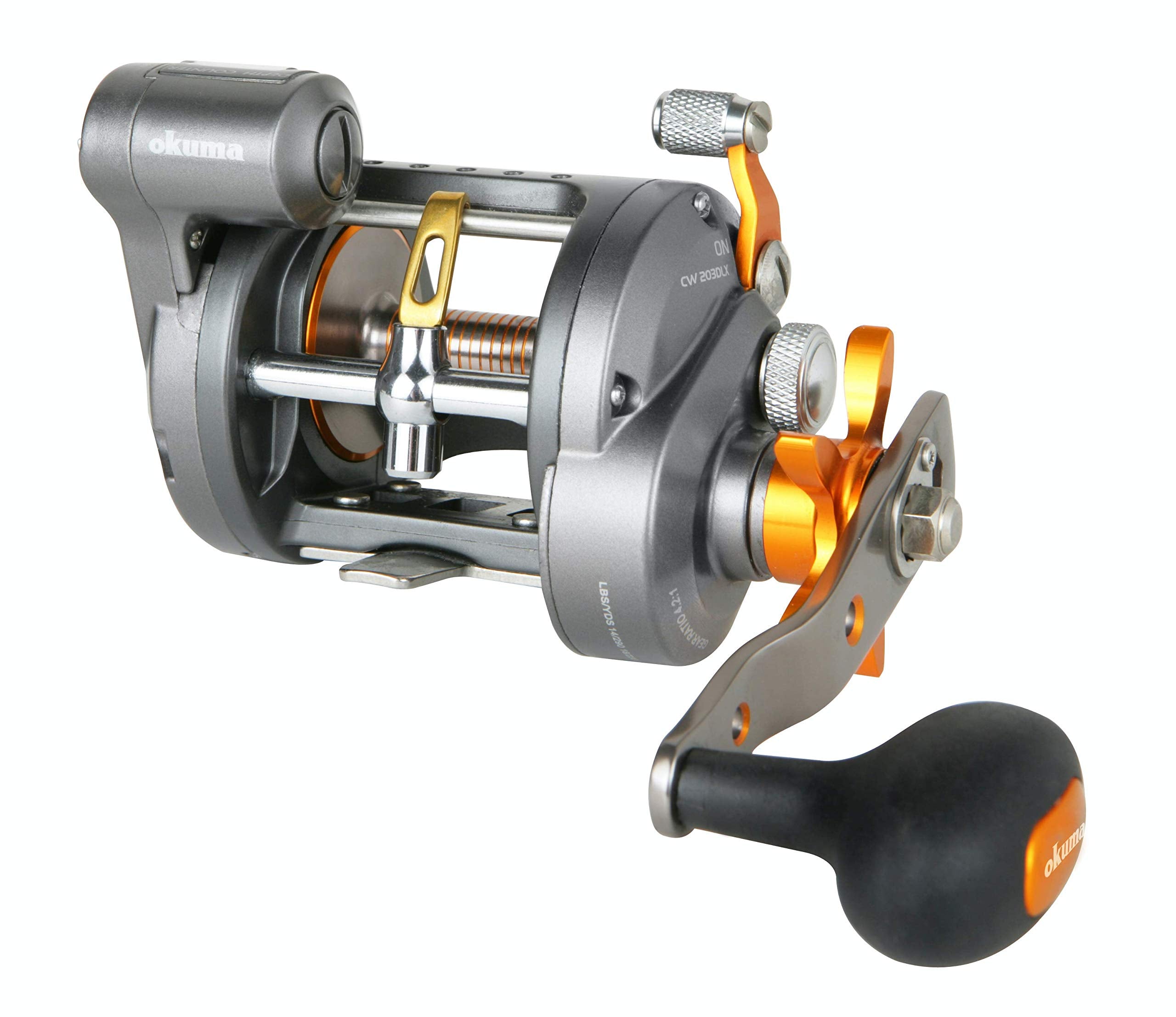 Okuma drag system close-up highlighting carbonite multi-disc design for steady retrieves.