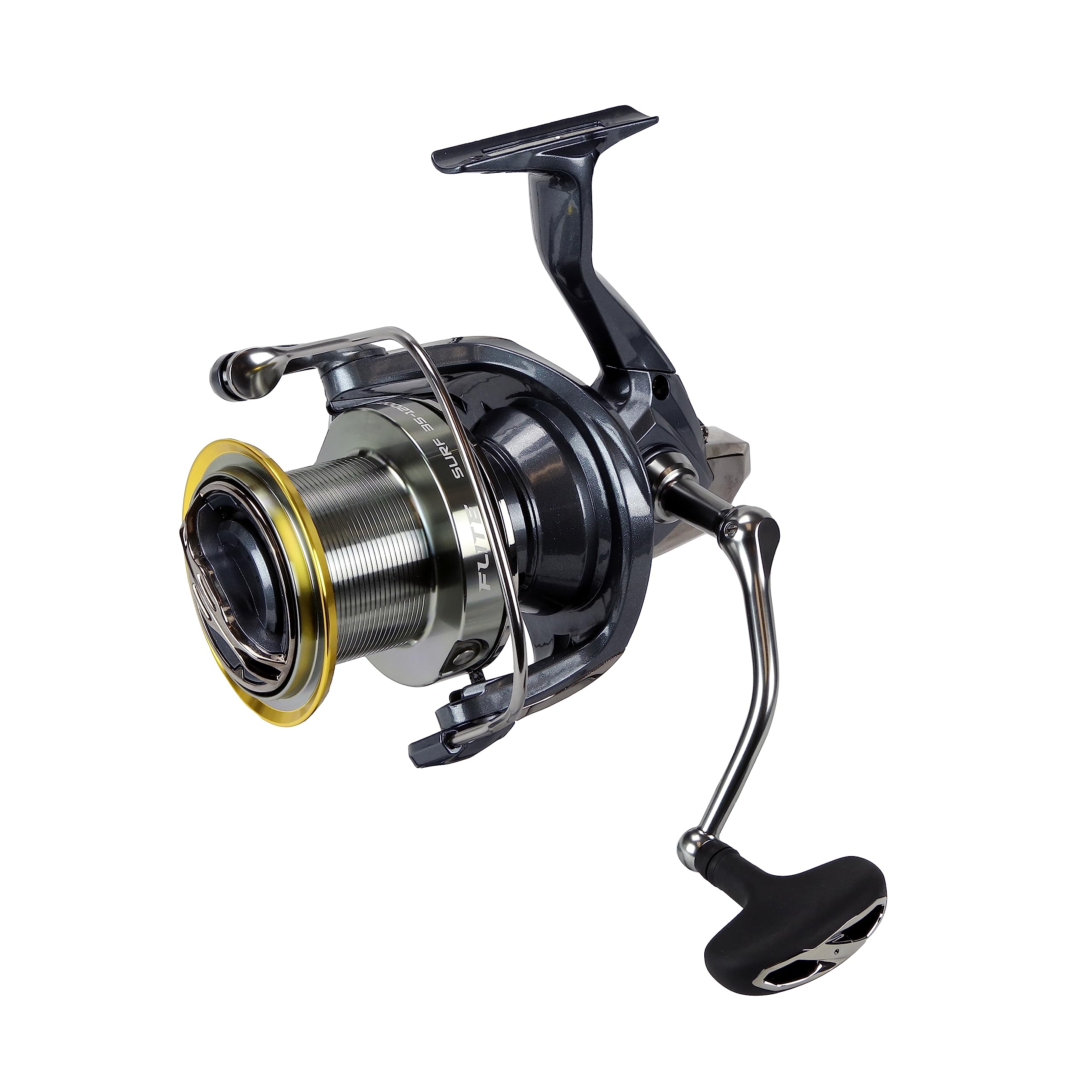 Okuma Flite Surf drag system highlighted for smooth, strong adjustments at sea.