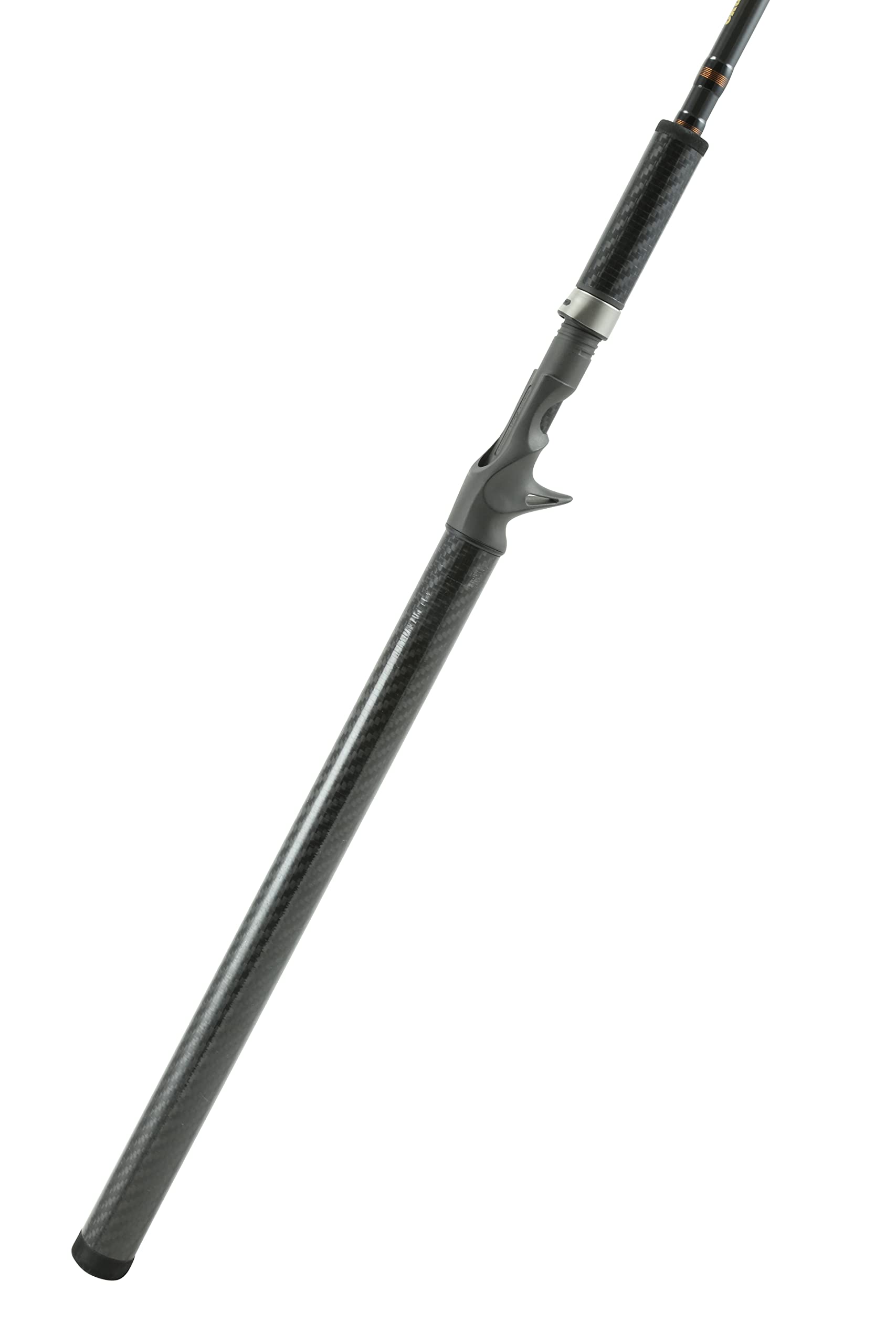 Okuma salmon-rod close-up highlighting Fuji reel seat for durability and smooth reel action