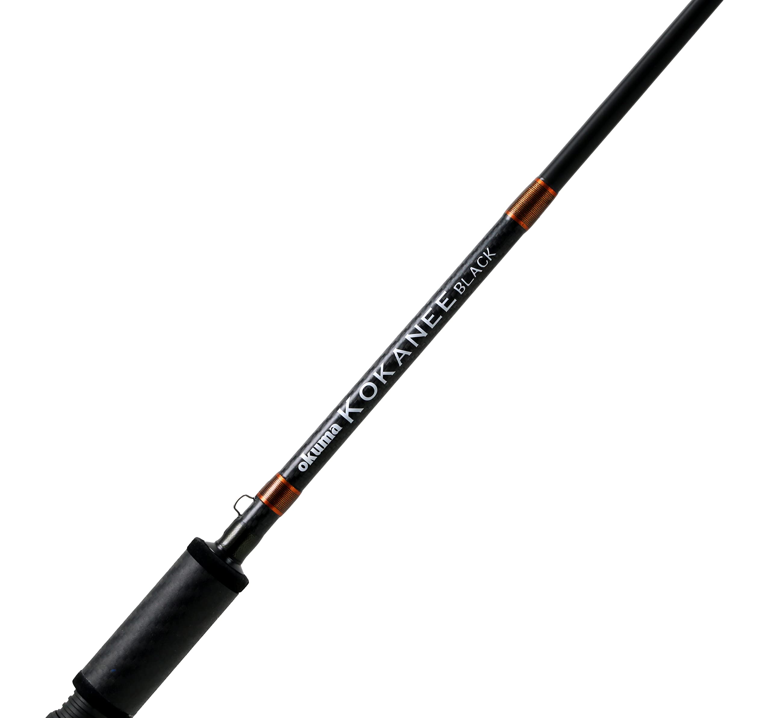 Okuma Kokanee Black graphite blank setup enhances sensitivity for precise Kokanee presentations