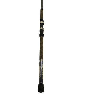 Okuma Longitude Surf Graphite Rod close-up shows graphite blank and hooded reel seat for secure casting