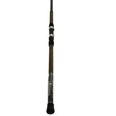 Okuma Longitude Surf Graphite Rod close-up shows graphite blank and hooded reel seat for secure casting