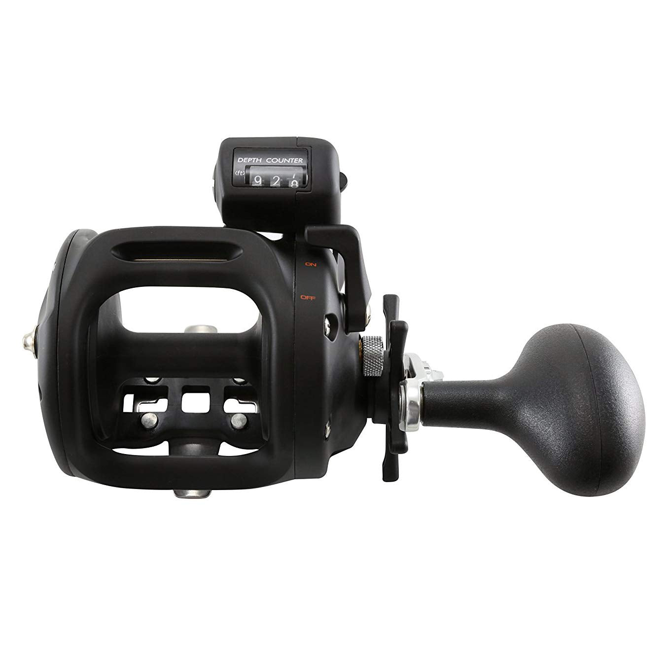 Okuma Magda Pro DXT reel, side view, precise line counter for accurate length control